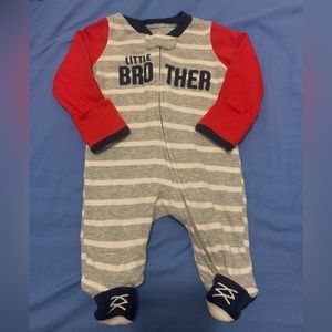 Baby Little Brother Zip-up Fleece Sleep & Play Pajamas